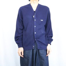 画像2: 80's The Fox JCPenney アクリルニットカーディガン NAVY (2)