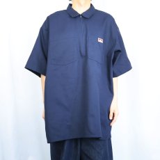 画像2: 90's BEN DAVIS USA製 ハーフジップ ワークシャツ NAVY 3XL (2)