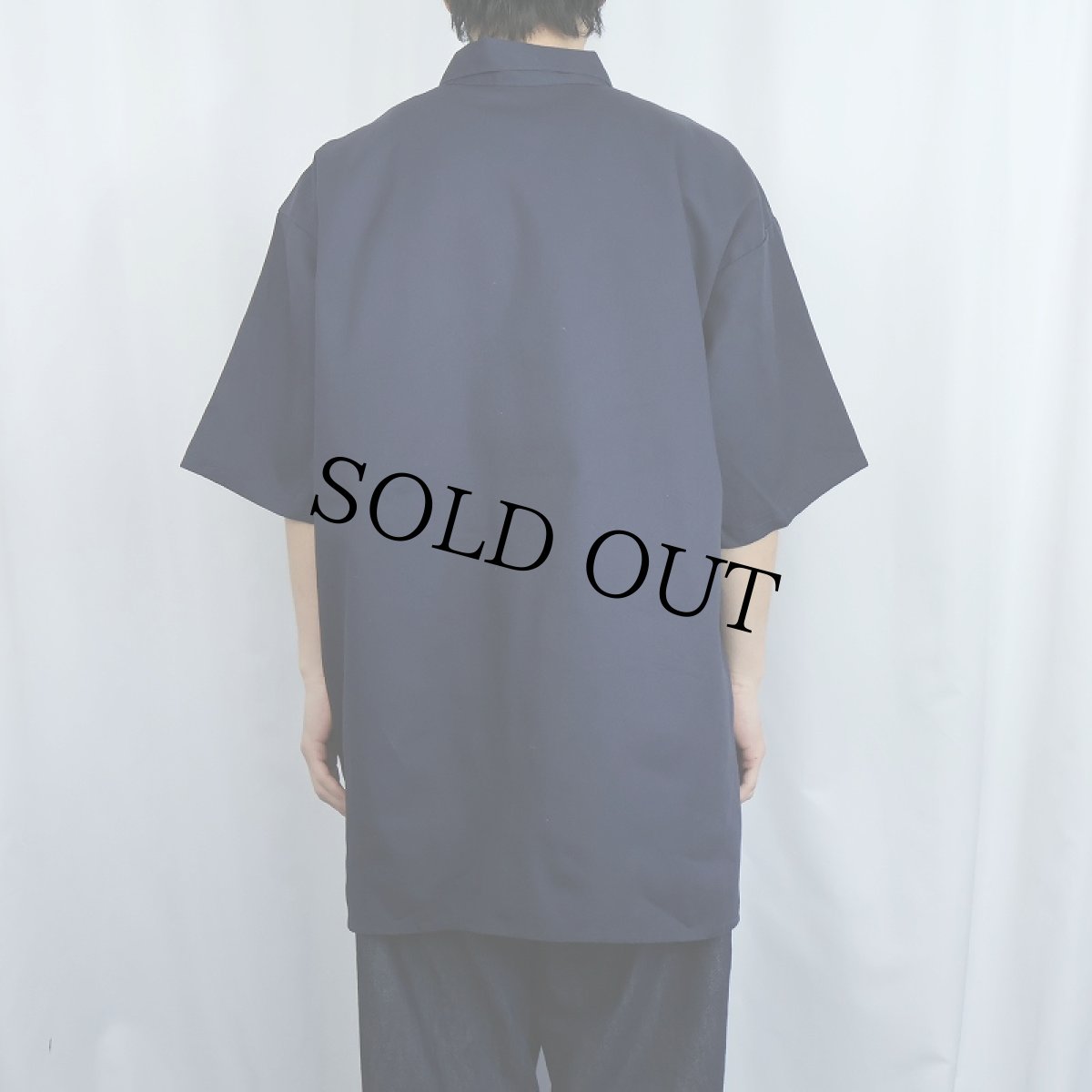 画像3: 90's BEN DAVIS USA製 ハーフジップ ワークシャツ NAVY 3XL (3)