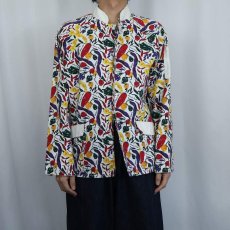 画像2: 80〜90's Chefwear USA製 野菜柄 コットンコックシャツ S (2)