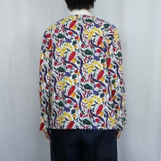 画像3: 80〜90's Chefwear USA製 野菜柄 コットンコックシャツ S (3)