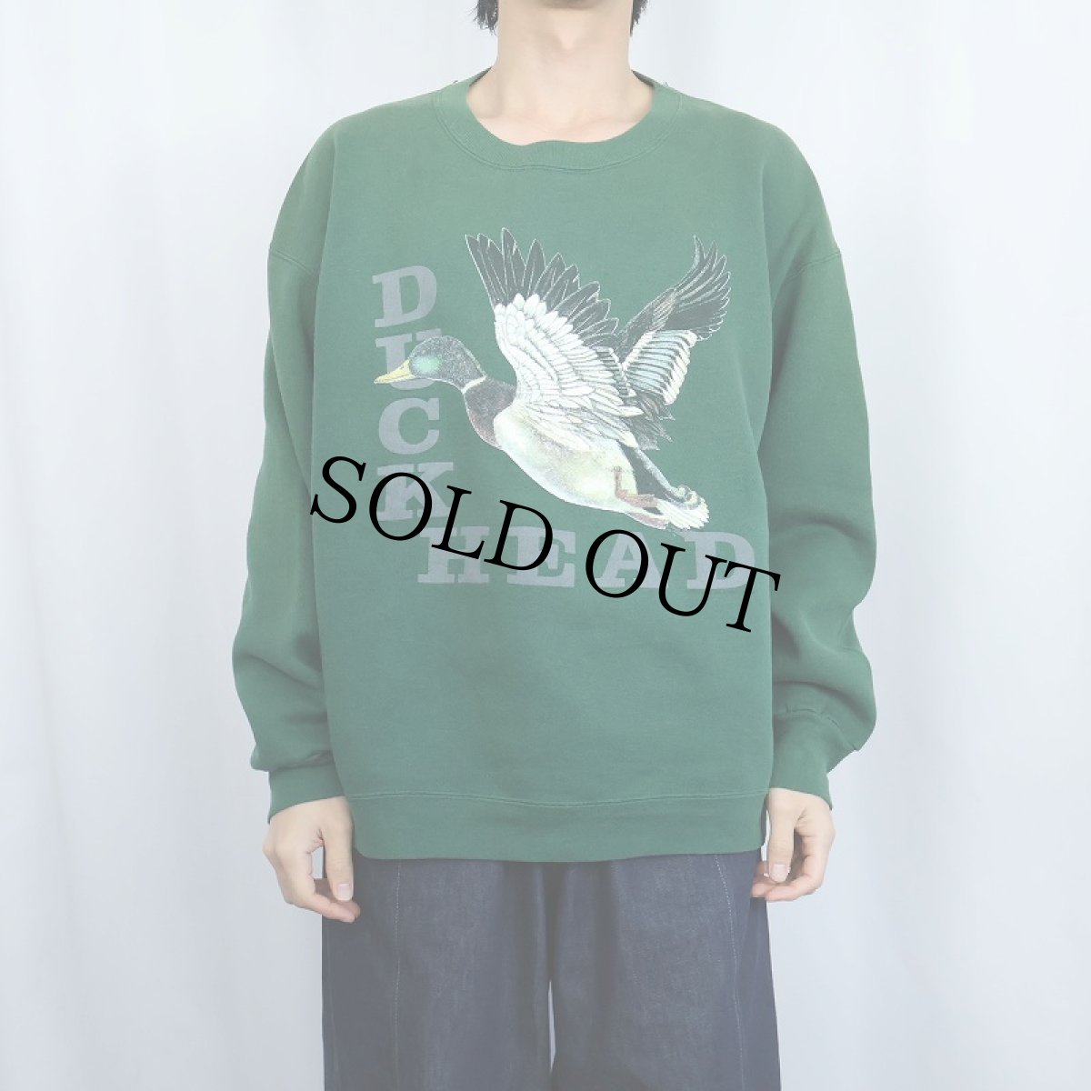 画像2: 90's Duck Head USA製 カモ プリントスウェット XL (2)