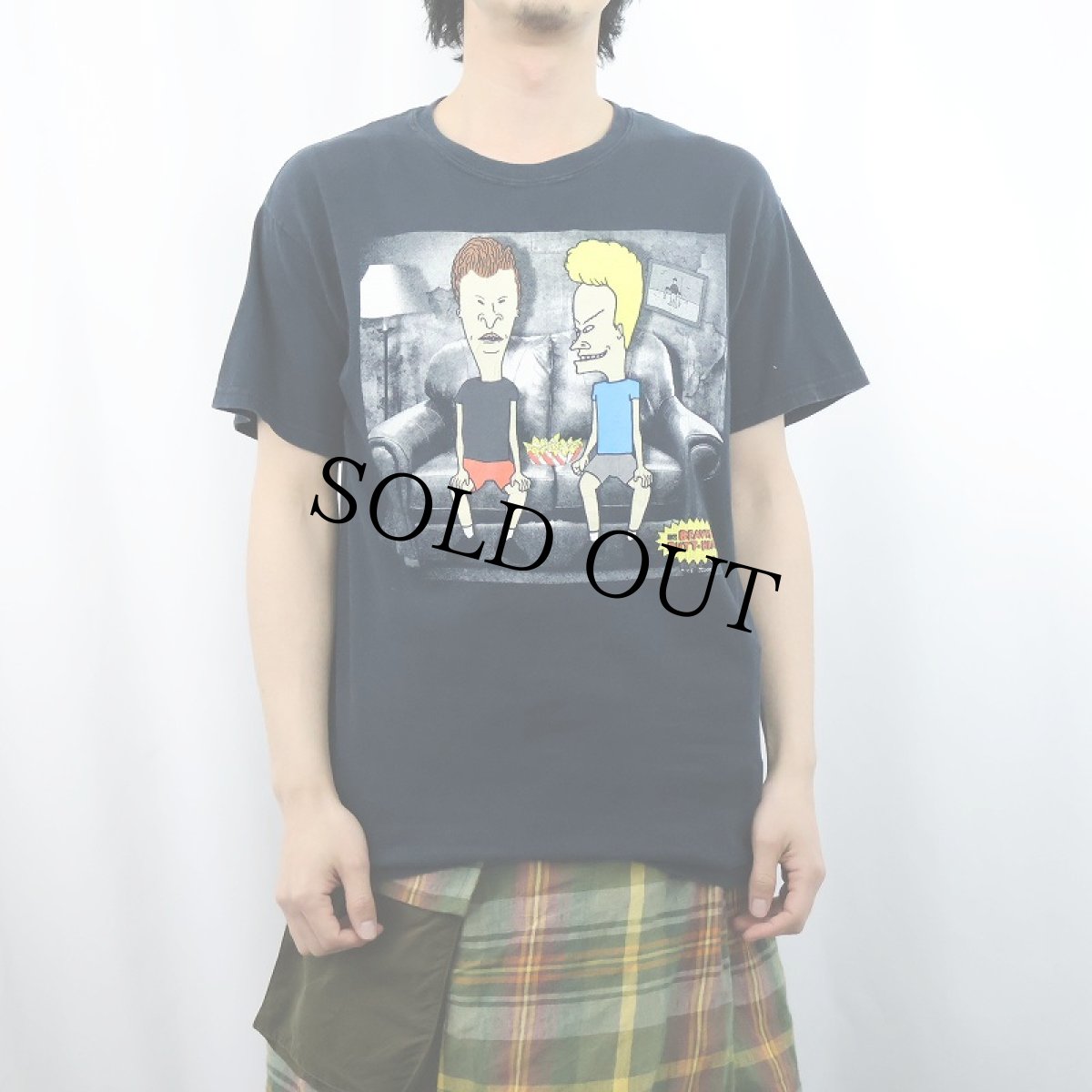 画像2: BEAVIS AND BUTT-HEAD テレビアニメプリントTシャツ BLACK L (2)