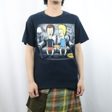 画像2: BEAVIS AND BUTT-HEAD テレビアニメプリントTシャツ BLACK L (2)