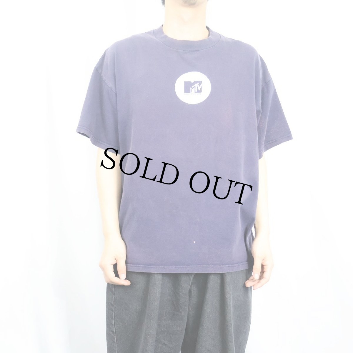 画像2: 2000's MTV ロゴプリントTシャツ NAVY XL (2)