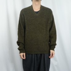 画像2: 60's Masterpiece by ARENA Vネック モヘアニットセーター L (2)
