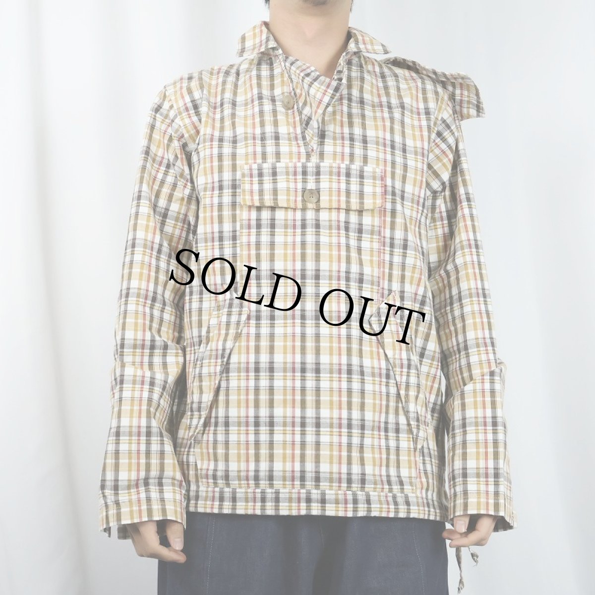 画像2: Woolrich USA製 チェック柄 コットン アノラックパーカー S (2)