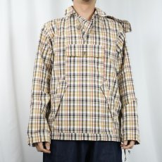 画像2: 50's Woolrich USA製 チェック柄 コットン アノラックパーカー S (2)