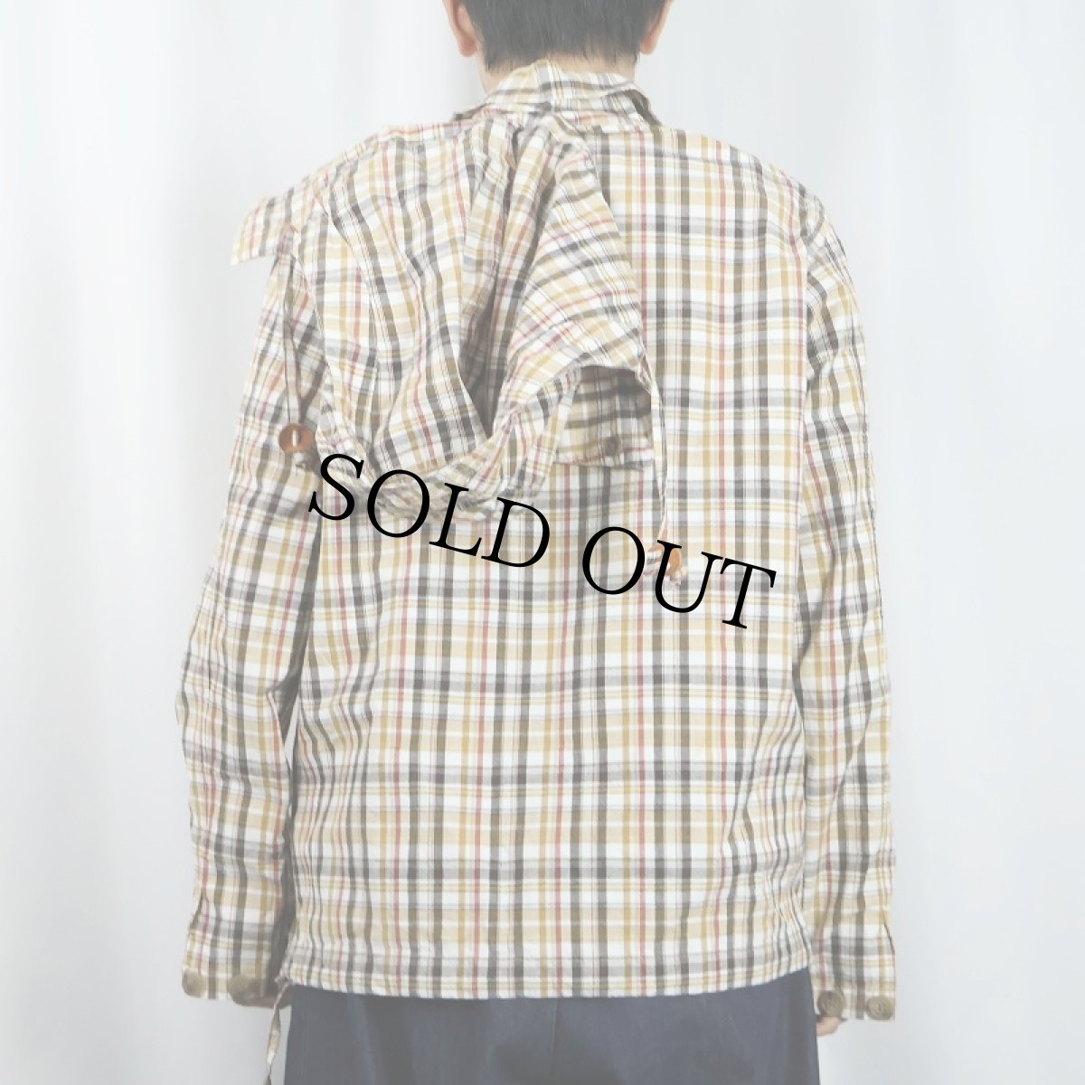 画像3: Woolrich USA製 チェック柄 コットン アノラックパーカー S (3)