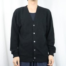 画像2: 90's CLASSICS USA製 アクリルニットカーディガン BLACK M (2)