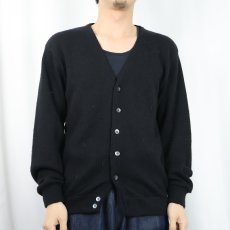 画像2: 60〜70's Sears KINGS ROAD アクリルニットカーディガン BLACK M (2)
