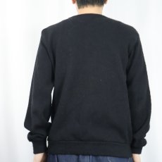 画像3: 60〜70's Sears KINGS ROAD アクリルニットカーディガン BLACK M (3)