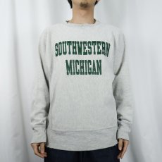 画像2: 80's Champion REVERSE WEAVE USA製 トリコタグ "SOUTHWESTERN MICHIGAN" プリントスウェット L (2)