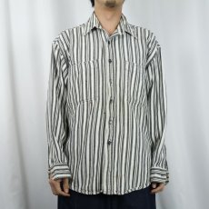 画像2: 80's ST JOHN'S BAY USA製 "BIGMAC FLANNEL" ストライプ柄 ヘビーネルシャツ L (2)