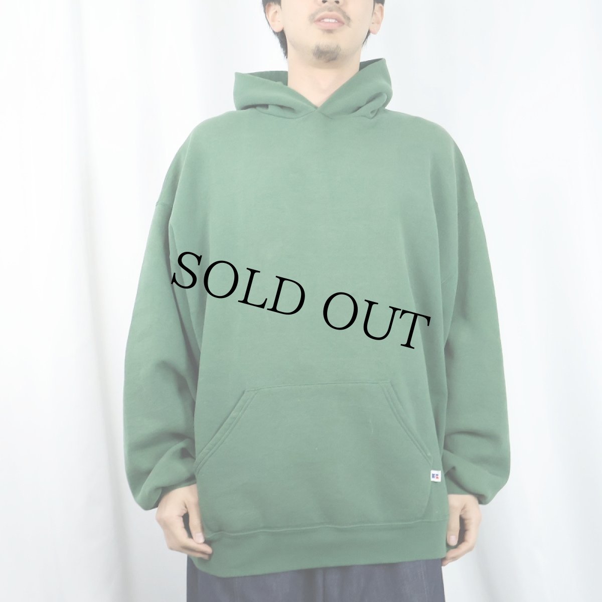 画像2: 90's RUSSELL ATHLETIC USA製 無地スウェットフーディー XXL (2)