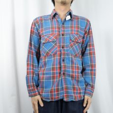 画像2: 70's チェック柄 ヘビーネルシャツ (2)