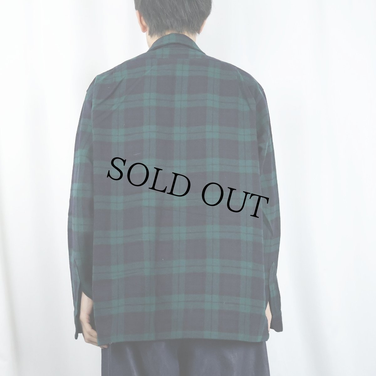 画像3: 70's PENDLETON USA製 ブラックウォッチチェック柄 ウールオープンカラーシャツ XL (3)
