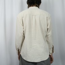 画像3: 90's ROBERT STOCK バンドカラー コットン×リネンシャツ M (3)