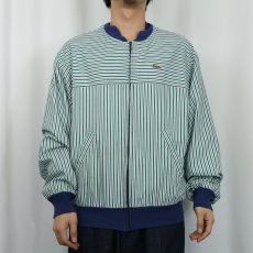 画像2: 70〜80's CHEMISE LACOSTE FRANCE製 パイルライナー ストライプ柄 コットンジップジャケット SIZE3 (2)