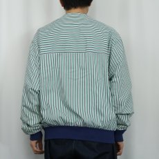 画像3: 70〜80's CHEMISE LACOSTE FRANCE製 パイルライナー ストライプ柄 コットンジップジャケット SIZE3 (3)