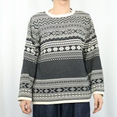 画像2: 90's GAP ノルディック柄 コットンニットセーター M (2)