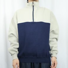 画像2: 90's RUSSELL ATHLETIC USA製 2トーン ハーフジップスウェット XL (2)