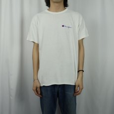 画像2: 80〜90's Champion USA製 青刺繍タグ 中期 ロゴプリントTシャツ XL  (2)