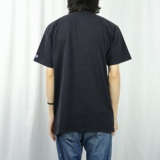 画像3: 80〜90's Champion USA製 青刺繍タグ 中期 ロゴプリントTシャツ BLACK XL  (3)