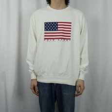 画像2: 90's POLO SPORT Ralph Lauren  星条旗柄 プリントスウェット M (2)