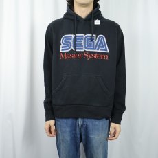 画像2: Pull & Bear "SEGA Master System" ゲーム機ロゴプリント スウェットフーディー BLACK L (2)