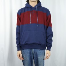 画像2: 90's OPEN TRAILS 裏サーマル ヘンリーネックスウェットフーディー L (2)