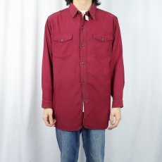 画像2: 50〜60's Bruce of Elmira 猫目ボタン マチ付き シャモアクロスシャツ  (2)