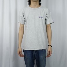 画像2: 80〜90's Champion USA製 青刺繍タグ 中期 ロゴプリントTシャツ L  (2)