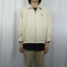 画像2: POLO Ralph Lauren ロゴ刺繡 チンスト付き ポリエステルスイングトップ M (2)