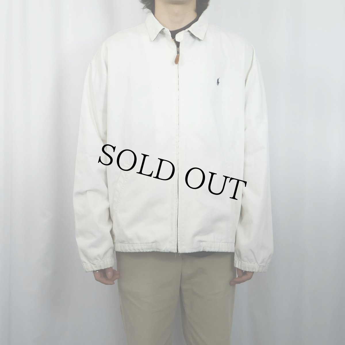 画像2: POLO Ralph Lauren ロゴ刺繡 チンスト付き コットンスイングトップ XL (2)