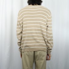 画像3: POLO Ralph Lauren ロゴ刺繍 ボーダー柄 Vネック ピマコットン ニットセーター L (3)