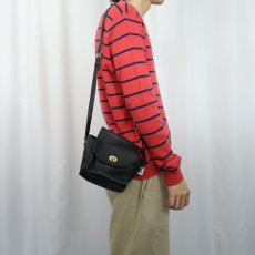 画像2: 90's COACH USA製 レザーショルダーバッグ BLACK (2)