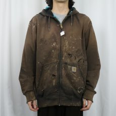 画像2: Carhartt "Original Fit" フェードスウェットジップパーカー L (2)
