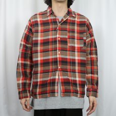 画像2: 50〜60's EVER-FRESH チェック柄 コットンオープンカラーシャツ L (2)