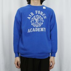 画像2: 80's TULTEX "AIR FORCE ACADEMY" フロッキープリント ラグランスウェット XL (2)