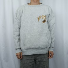 画像3: 80〜90's Champion 青刺繍タグ 中期 USA製 "WYOMING" ダブルフェイス スウェット XL  (3)