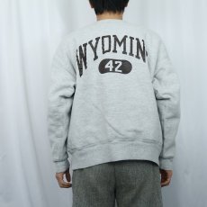画像4: 80〜90's Champion 青刺繍タグ 中期 USA製 "WYOMING" ダブルフェイス スウェット XL  (4)