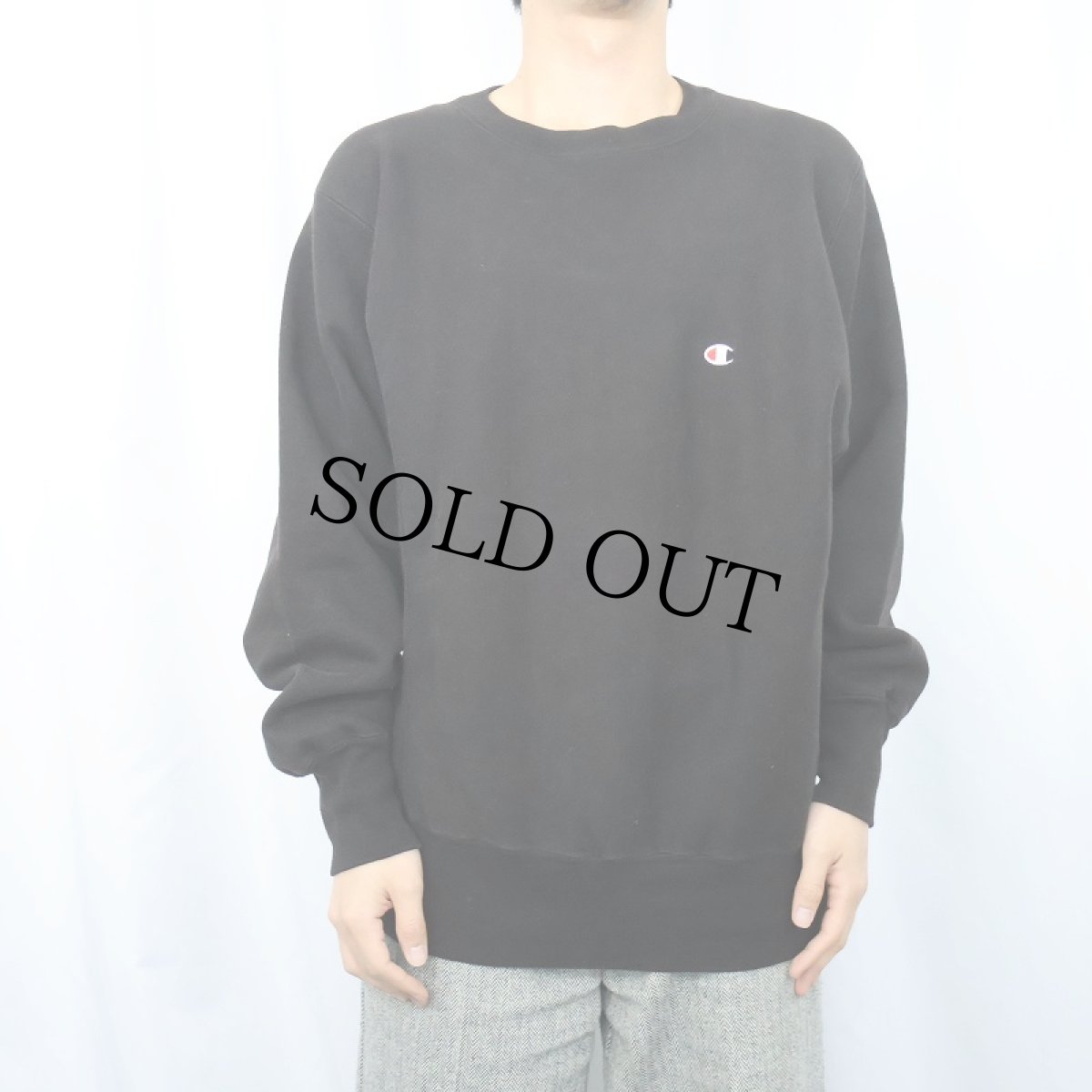 画像2: 80's Champion REVERSE WEAVE トリコタグ USA製 目付きスウェット BLACK L  (2)