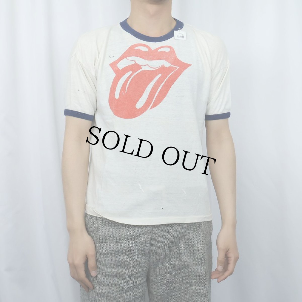 画像2: 80〜90's ROLLING STONES ロックバンドプリント リンガーTシャツ (2)