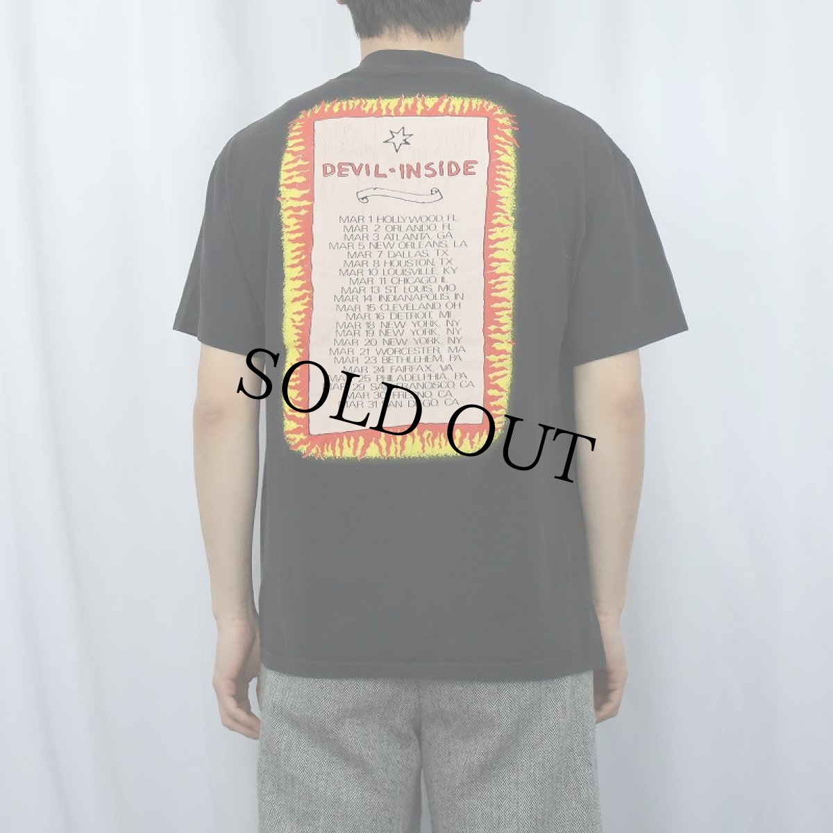 画像4: 80's INXS USA製 "DEVIL INSIDE" ファンクロックバンドプリントTシャツ BLACK XL (4)