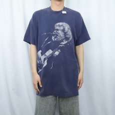 画像3: 90's JERRY GARCIA "The breeze would stop to listen in..." ミュージシャンプリントTシャツ NAVY XL (3)