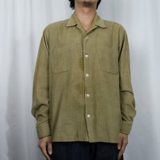 画像2: 60's Amcrest JAPAN製 コーデュロイオープンカラーシャツ L (2)