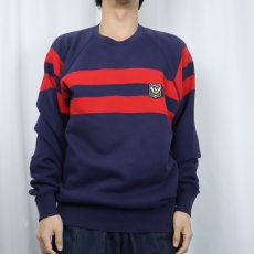 画像2: POLO Ralph Lauren "UNI CREST PATCH" 前V ラグランスウェット M (2)