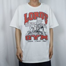 画像2: LORD'S GYM "HIS PAIN YOUR GAIN" ジーザスパロディ プリントTシャツ (2)