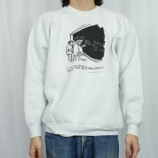 画像2: 90's Sidney Harris USA製 "I Think You Should Be More..." イラストプリントラグランスウェット XL (2)